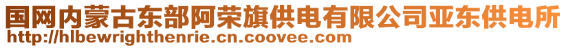 國(guó)網(wǎng)內(nèi)蒙古東部阿榮旗供電有限公司亞?wèn)|供電所