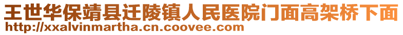 王世華保靖縣遷陵鎮(zhèn)人民醫(yī)院門面高架橋下面