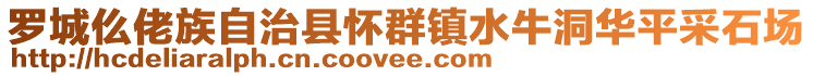 罗城仫佬族自治县怀群镇水牛洞华平采石场