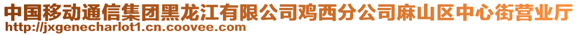 中國移動通信集團黑龍江有限公司雞西分公司麻山區(qū)中心街營業(yè)廳