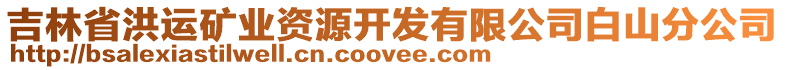 吉林省洪運礦業(yè)資源開發(fā)有限公司白山分公司