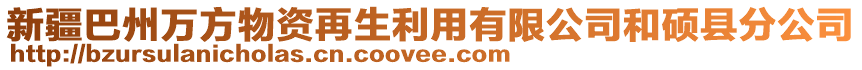 新疆巴州萬方物資再生利用有限公司和碩縣分公司