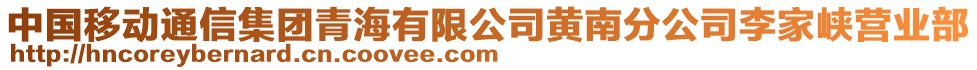 中国移动通信集团青海有限公司黄南分公司李家峡营业部