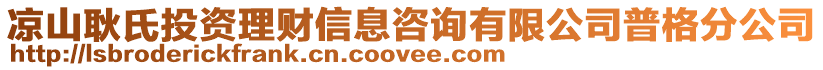 涼山耿氏投資理財信息咨詢有限公司普格分公司