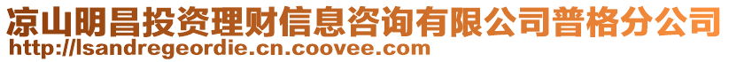 涼山明昌投資理財(cái)信息咨詢(xún)有限公司普格分公司