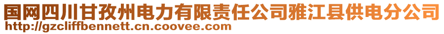 國網(wǎng)四川甘孜州電力有限責(zé)任公司雅江縣供電分公司