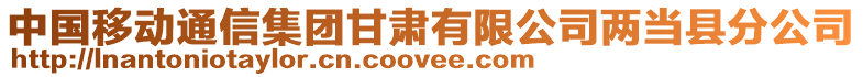 中國移動通信集團(tuán)甘肅有限公司兩當(dāng)縣分公司