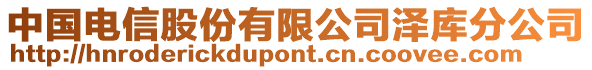 中國(guó)電信股份有限公司澤庫(kù)分公司