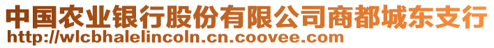 中國(guó)農(nóng)業(yè)銀行股份有限公司商都城東支行