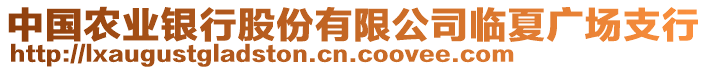 中國農(nóng)業(yè)銀行股份有限公司臨夏廣場支行