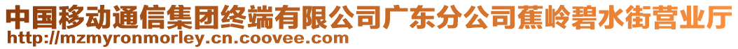 中國(guó)移動(dòng)通信集團(tuán)終端有限公司廣東分公司蕉嶺碧水街營(yíng)業(yè)廳