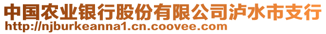 中國農(nóng)業(yè)銀行股份有限公司瀘水市支行