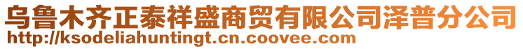 烏魯木齊正泰祥盛商貿(mào)有限公司澤普分公司