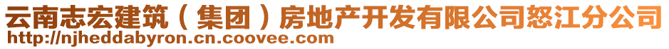 云南志宏建筑（集團(tuán)）房地產(chǎn)開發(fā)有限公司怒江分公司