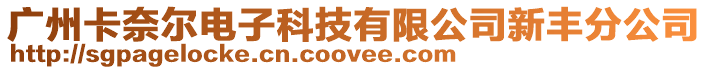 廣州卡奈爾電子科技有限公司新豐分公司