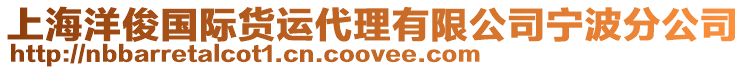 上海洋俊國際貨運代理有限公司寧波分公司