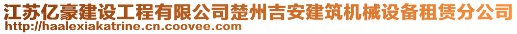 江蘇億豪建設(shè)工程有限公司楚州吉安建筑機(jī)械設(shè)備租賃分公司