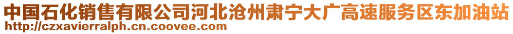 中國石化銷售有限公司河北滄州肅寧大廣高速服務區(qū)東加油站