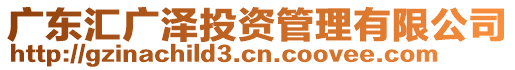 廣東匯廣澤投資管理有限公司