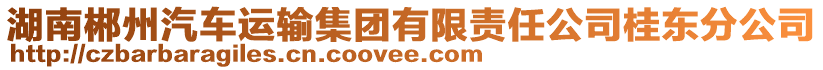 湖南郴州汽車(chē)運(yùn)輸集團(tuán)有限責(zé)任公司桂東分公司