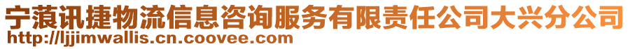 寧蒗訊捷物流信息咨詢服務(wù)有限責(zé)任公司大興分公司