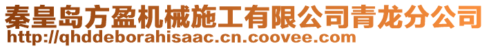 秦皇島方盈機械施工有限公司青龍分公司