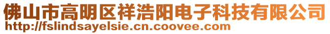 佛山市高明區祥浩陽電子科技有限公司
