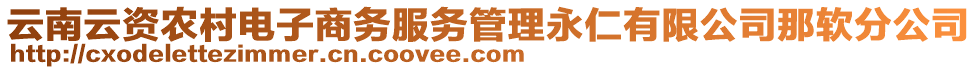 云南云資農村電子商務服務管理永仁有限公司那軟分公司