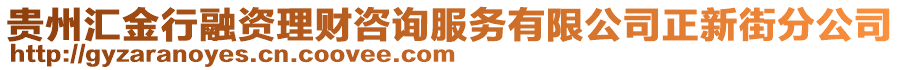 貴州匯金行融資理財咨詢服務有限公司正新街分公司