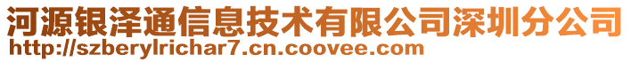 河源銀澤通信息技術有限公司深圳分公司