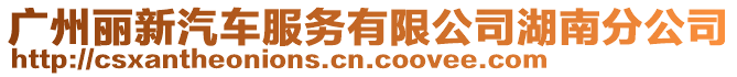 廣州麗新汽車服務(wù)有限公司湖南分公司
