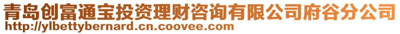 青島創(chuàng)富通寶投資理財咨詢有限公司府谷分公司