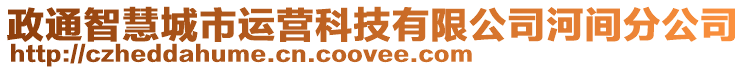 政通智慧城市運(yùn)營科技有限公司河間分公司