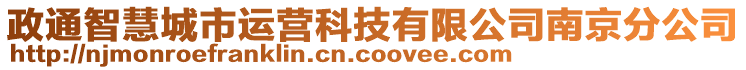 政通智慧城市運(yùn)營科技有限公司南京分公司