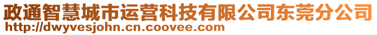 政通智慧城市運(yùn)營(yíng)科技有限公司東莞分公司