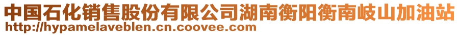 中國(guó)石化銷售股份有限公司湖南衡陽(yáng)衡南岐山加油站