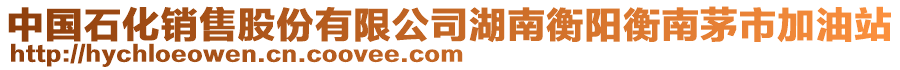 中國石化銷售股份有限公司湖南衡陽衡南茅市加油站