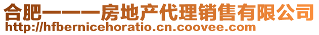合肥一一一房地產(chǎn)代理銷(xiāo)售有限公司
