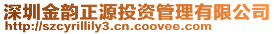 深圳金韻正源投資管理有限公司