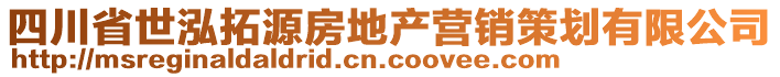 四川省世泓拓源房地產(chǎn)營(yíng)銷策劃有限公司