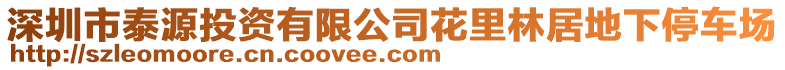深圳市泰源投資有限公司花里林居地下停車場