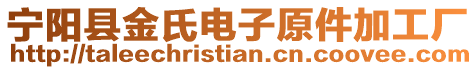 寧陽縣金氏電子原件加工廠