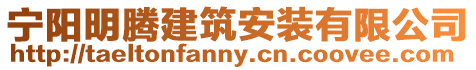 寧陽明騰建筑安裝有限公司