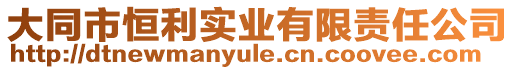 大同市恒利實(shí)業(yè)有限責(zé)任公司