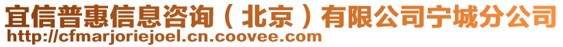 宜信普惠信息咨詢（北京）有限公司寧城分公司