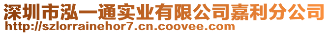 深圳市泓一通實業(yè)有限公司嘉利分公司