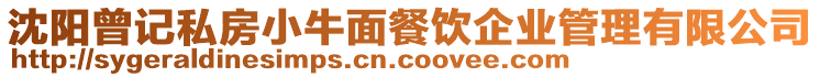 沈陽曾記私房小牛面餐飲企業管理有限公司