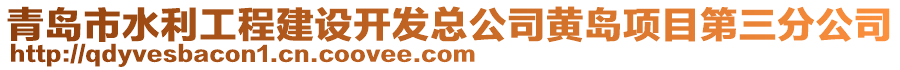 青島市水利工程建設(shè)開發(fā)總公司黃島項目第三分公司