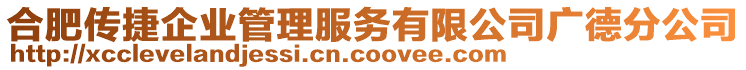 合肥傳捷企業管理服務有限公司廣德分公司