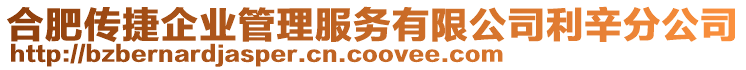 合肥傳捷企業管理服務有限公司利辛分公司
